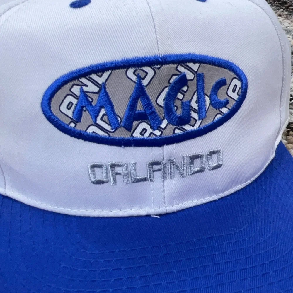 Vintage‎ Orlando Magic Hat Cap Snap Back Blue White 90s Y2K Shaq Youth Kids Boys